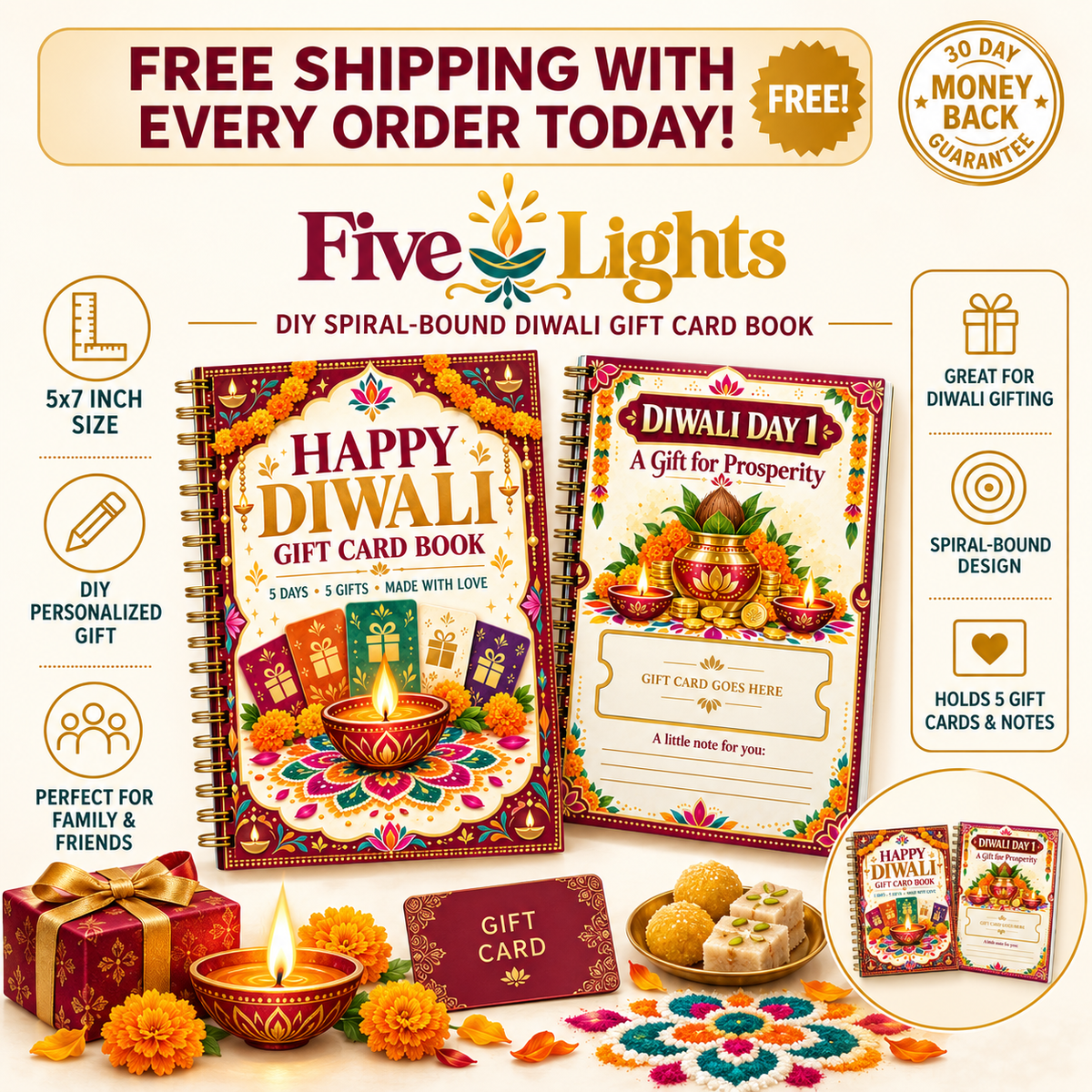 Five Lights™ 5 Day Diwali Gift Book