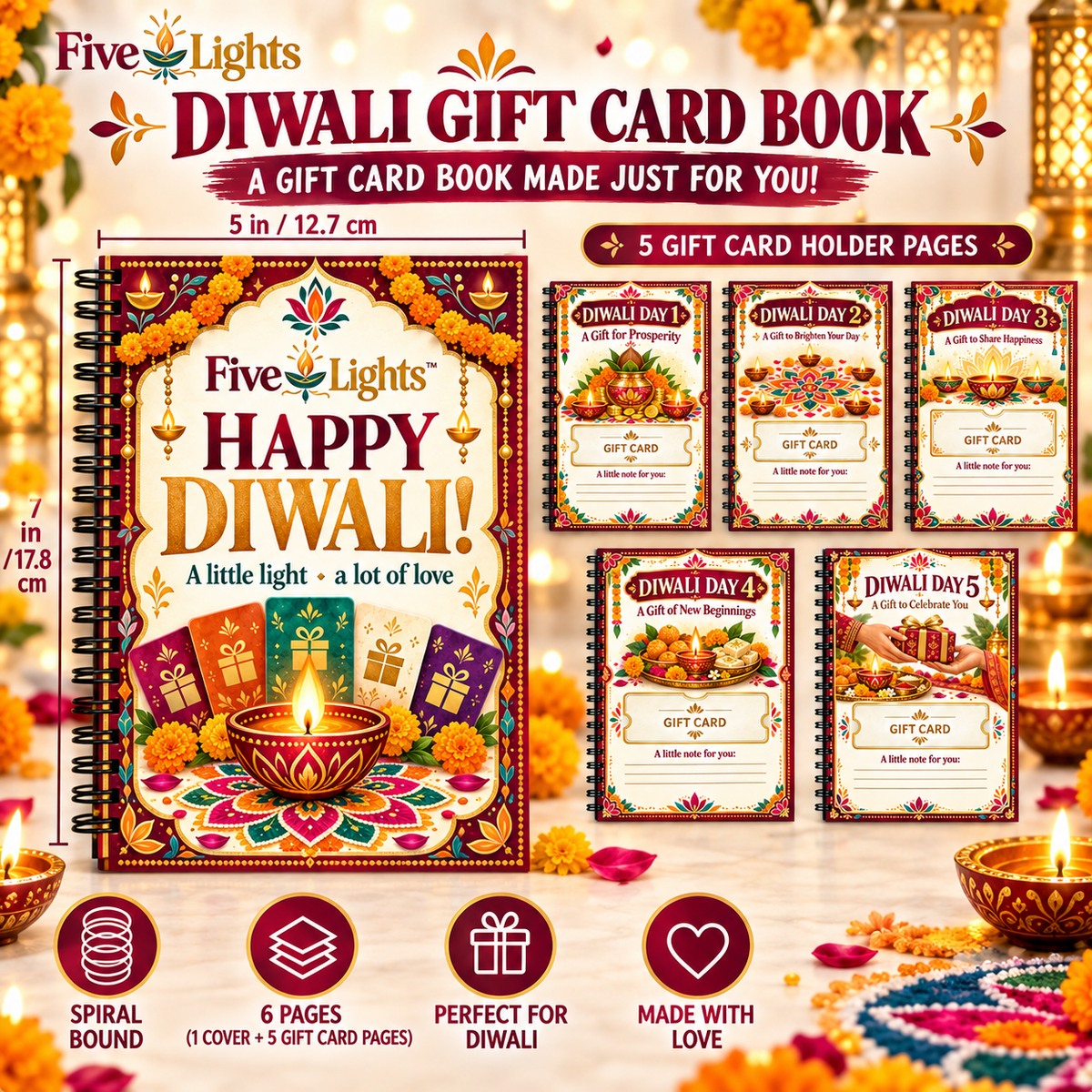 Five Lights™ 5 Day Diwali Gift Book